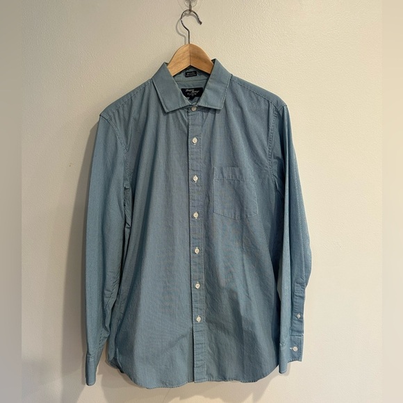 J Crew gingham mini checkered Blue Button-Up Shirt - Picture 1 of 7